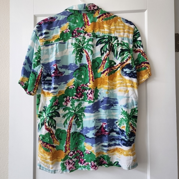Urban outfitters Painted Paradise Rayon Short Sleeve Button-Down Shirt - Picture 6 of 16